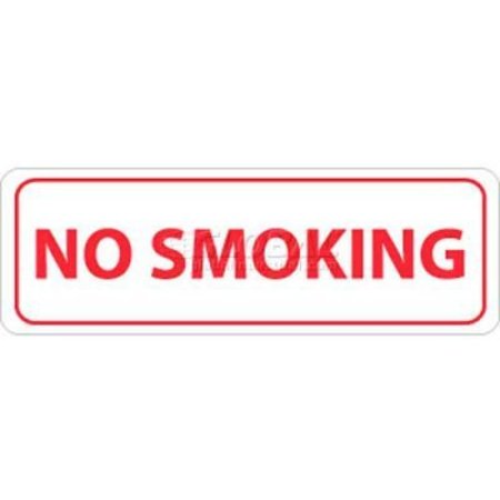 NATIONAL MARKER CO NMC No Smoking Area Sign, No Smoking, 4in X 12in, White/Red M772AP